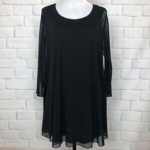Comfy USA Mia Tunic Size M Black Mesh 3/4 Sleeve